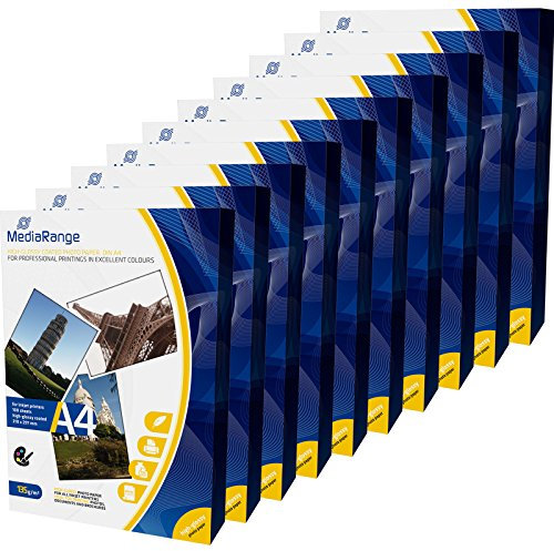 MediaRange MRINK107 DIN A4 Fotopapier für Tintenstrahldrucker - hochglänzend - 135g - 10 x 100 Blatt