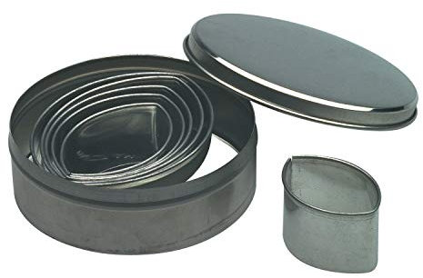 PIAZZA Lot de 6 emporte-pièces ovales en étain pour pâtes, gâteaux, biscuits, pâtisseries