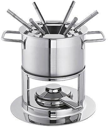 Schulte-Ufer, Edelstahl, 69070-16 Phoenix 16 cm mit 6 Einlegegabeln Fondue-Sets, Silber, 2 ltr