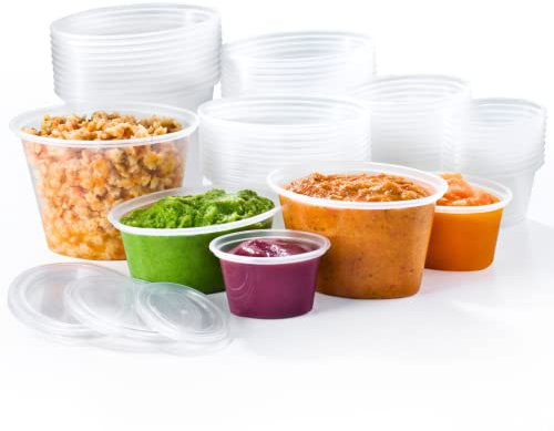 Mummy Cooks 50 pack of 4 to 12 Months Assorted Starter Weaning Set. Portion Pots for Freezing Baby Food, Reusable, BPA Free