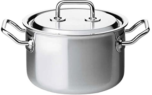 Spring 0415500624 Brigade Premium Bratentopf nieder mit Deckel, Edelstahl, silber, 13,6 x 30,6 x 31 cm