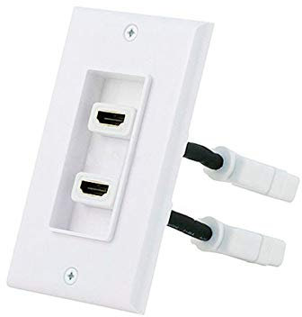 Monoprice 2 pièces Double Port Plaque Murale avec encart 10,2 cm intégré Flexible Câble HDMI Haute Vitesse