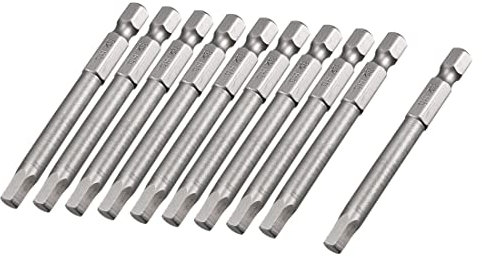 sourcing map 65mm Longitud 5mm Punta Magnético Hexagonal Destornillador Puntas 10 Piezas