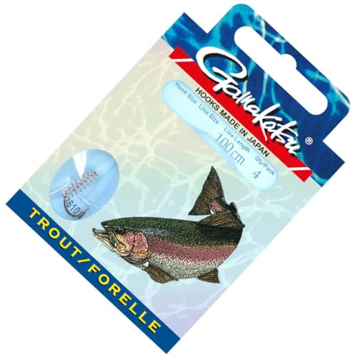 Gamakatsu Trout LS-3610 Spiral Haken 100cm - 4 gebundene Teighaken