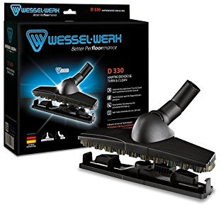 Wessel-Werk Staubsauger Parkettdüse / Hartbodendüse mit Naturhaarborsten. Ideal für schonende Reinigung.Teppichaufsatz und Universal-Adapter inklusive, passend für 32-38mm