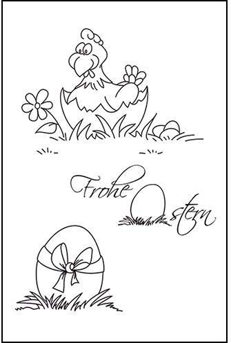 Efco Stempel Clear Frohe Ostern transparent, A7/ 74 x 105 mm, 3-teilig