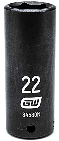 GEARWRENCH 1/2 Drive 6 Pt. Deep Impact Socket, 22mm - 84580N