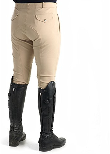 HyPERFORMANCE Mens Pleated Self Seat Stretch Agate Cool Horse Riding Breeches_simple