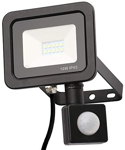 LITECRAFT Langton Floodlight Outdoor 10 Watt Integrated LED with PIR Motion Sensor - Black