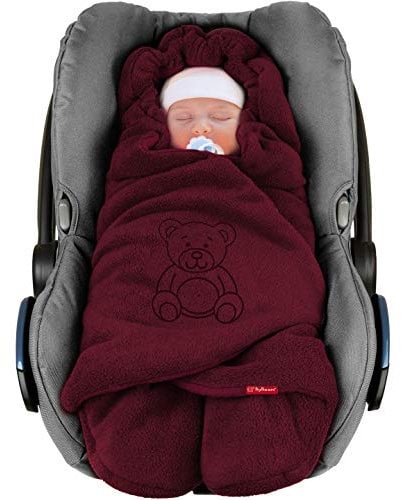 BYBOOM Baby Einschlagdecke für Babyschale, Universal Winter Decke/Kuscheldecke/Fußsack für Kindersitz, Kinderwagen oder Buggy, flauschig, kuschelig-warm, gemütlich und sehr weich