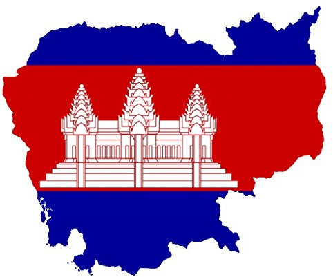 Werbetechnik Sotirios Papoutsis Auto Aufkleber KAMBODSCHA Sticker Konturgeschnitten (ca 11x9 cm)