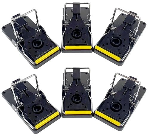 Roshield 6 x Mausefalle, 6er Pack robuste Wiederverwendbare Schnappfallen, die sofort töten, hochempfindliche Mäusefänger UK, Nagetierfalle Innen- und Außenbereich, einfaches Aufstellen & Reinigen