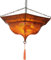 GURU SHOP Henna Leder Deckenlampe/Deckenleuchte - Tuareg Orange, 20x50x50 cm