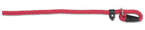 Ancol Heritage Nylon Rope Slip Lead Dog Puppy Pet Training Walking Accessory Red 2 Tone Nylon Hand Sewn Leather Ends Water Repellent Lightweight Durable 120 cm x 10 mm Size 1-3