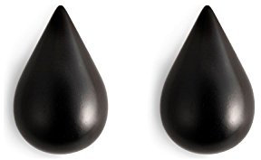 Normann Copenhagen Wandhaken Dropit Hooks Small Holz Schwarz 2 Stück