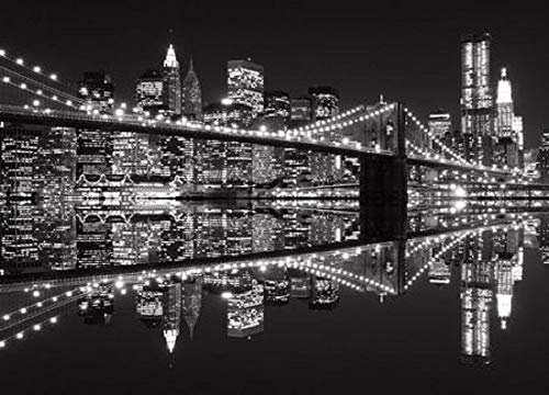 Nice Walls Wall Mural Photo Wallpaper New York Brooklyn Bridge Black & White 254x183cm Wall Decor