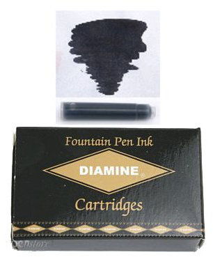 Diamine Jet Black fountain pen ink cartridges (18 Pack)