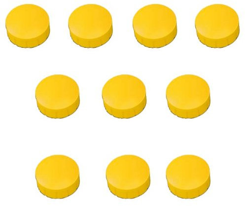 30x Gelbe Magnete, Ø 15, 20, 24 mm, Haftmagnete Gelb für Whiteboard, Kühlschrank, Magnettafel, Magnetset 3 verschieden Größen, Gelb