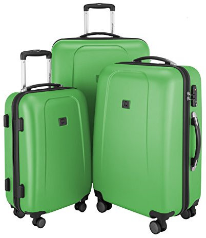 HAUPTSTADTKOFFER - Wedding - 3er Koffer-Set Trolley-Set Rollkoffer Reisekoffer, TSA, Doppelrollen, (S, M & L), Apfelgrün