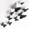 12 x 3D Schmetterling Wanddeko Tischdeko Aufkleber Wand Sticker Kühlschrank Magnet Hauptdeko abmehmbar, Schwarz