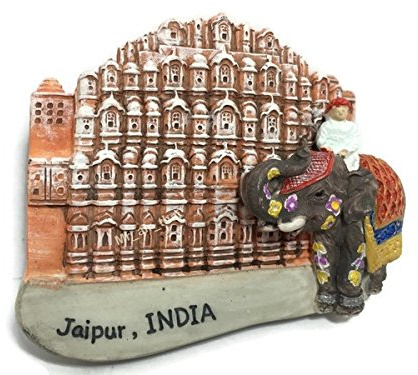 WitnyStore Tiny 2½ Hawa Mahal Palace in Jaipur India Magnet - Miniature Hand Made Resin 3D Asia Landmark Tourist Attractions Decorative Refrigerator Fridge Magnets Décor Collectible Souvenirs Gifts