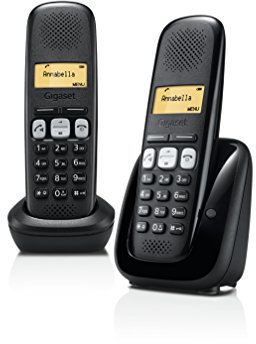 Gigaset A 250 Duo Telefono 2 Cordless, Vivavoce, Chiamate tra Interni/Interfono, Rubrica Personalizzabile, Trasferimento di Chiamata, Nero [Italia]