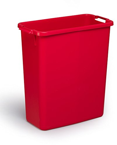 Stabiler Durabin rechteckiger Abfalleimer, 60 Liter rot