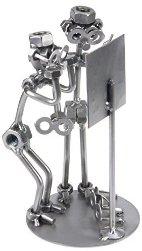 metalman24 Schraubenmännchen Augenarzt Stethoskop - Handarbeit Geschenkidee Metallfigur Metallmännchen Stahlfigur Schraubenmännle - Deko für Büro & Zuhause