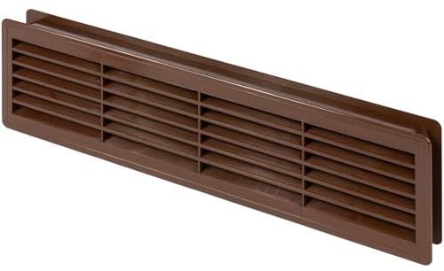 Door Air Vent Grille 460x135mm (18.1x5.3inch) Double Sided Brown Ventilation Cover ABS Plastic