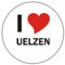INDIGOS UG Laptop Aufkleber I Love UELZEN 210x210 mm - Notebook Aufkleberskin - Dekoration für Laptopdeckel - für Studenten, Büro, Schule, Uni