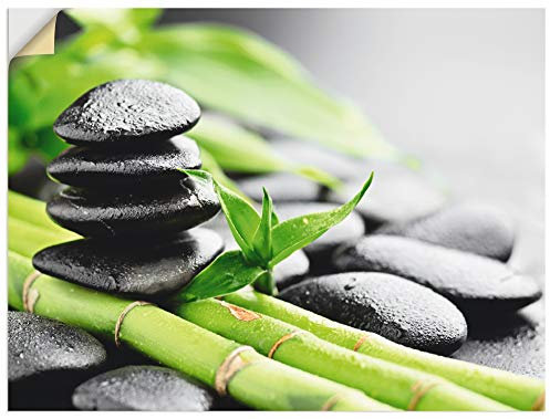 ARTland Wanddeko Wandtattoo selbstklebende Vinylfolie 40x30 cm Asien Zen Spa Steine Bambus Asiatisch Wellness T5WD
