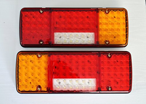 Luci posteriori a LED, 12 V, 5 funzioni, design ultra sottile, per camion, rimorchio, ribaltabile, autocarro, camper ecc., 2 pezzi