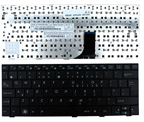 Power4Laptops Regno Unito Nero Tastiera Sostitutiva per Portatili Compatibile con ASUS EEE PC 1005HA
