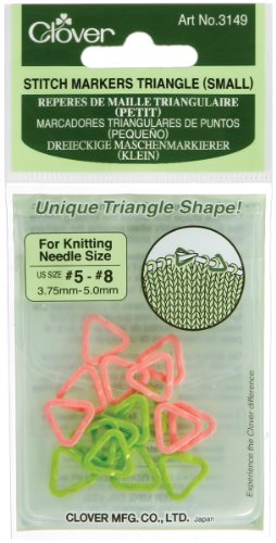 Clover Triangle Stitch Markers-Sizes 5 To 8 16/Pkg