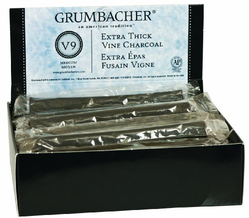 Grumbacher Vine Holzkohle, Jumbo-Medium, 25 Stück