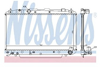 NISSENS Kühler Motorkühlung Kühler Wasserkühler Motorkühler Netzbreite 738mm Netzlänge 375mm Netztiefe 22mm 64638A