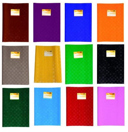 12 Heftumschläge/Hefthüllen DIN A4 / Baststruktur / 12 Farben