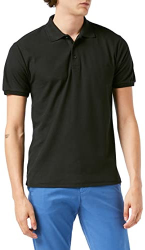 Fruit of the Loom Men's 65/35 Polo Shirt, Black, Medium