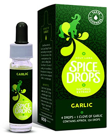 Holy Lama Spice Drops Garlic Extract 5ml (150 Drops), Natural Garlic Flavouring for Cooking, Sauces & Marinades, Alternative to Fresh Garlic Cloves, Vegan, Gluten-Free, No Artificial Additives