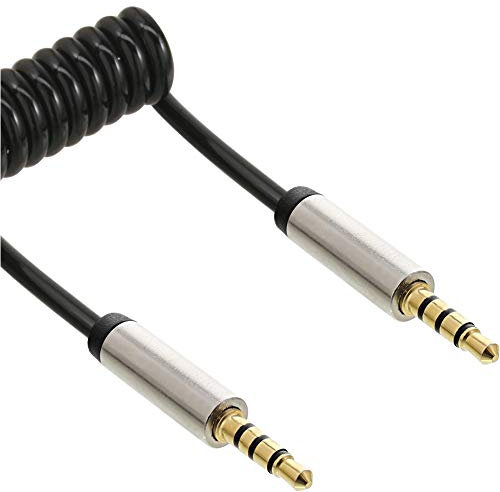 InLine 22501 Cavo Audio Spiralato, Nero