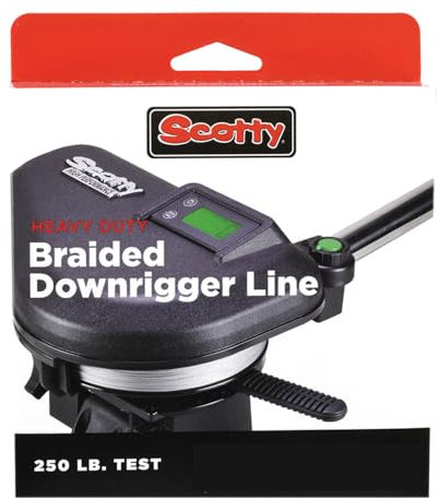 Scotty #2200K Premium Geflochtene Faser-Downriggerschnur mit Kit, 2201K, schwarz, 300 Foot Spool
