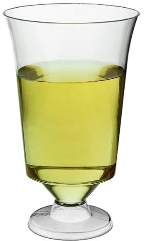 Plastico Disposable Wine Tumblers 6.3oz / 180ml - Pack of 10 - Polystyrene Wine Glasses, Disposable Wine Glasses