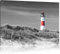 Pixxprint Leuchtturm in den Dünen B&W, Größe: 120x80cm, Leinwandbild, fertig gespannt, Wandbild, Dekoration, Kunstdruck, kein Poster
