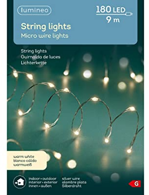 LED Micro Lichterkette für Außen | warmweiß | 180 LED's | 9 m