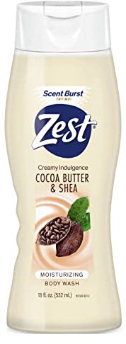 Zest Body Wash, crème au beurre de cacao et de karité 18 oz (pack de 2)