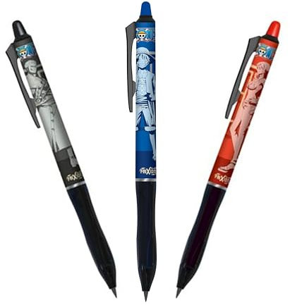 Pilot FriXion Clicker Set 3 Stifte blau rot schwarz Gel radierbar nachfüllbar limitierte Edition One PIECE Spitze 0,7 mm
