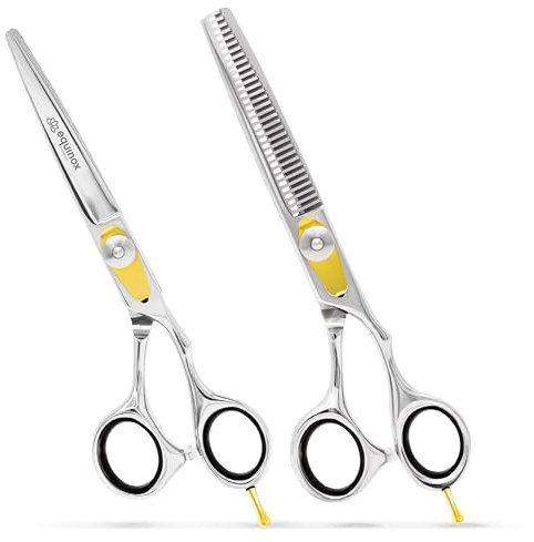 Equinox Professional Razor Edge Series – Set de ciseaux à cheveux et ciseaux texturisants en acier inoxydable 6,5 pouces
