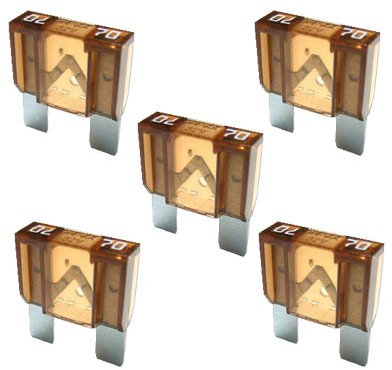 5 x Flachstecksicherung Maxi - Sicherung 70A / 32V / braun
