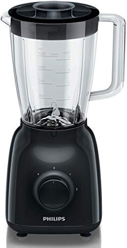 Philips Daily HR2105/90 - Batidora Americana de Vaso, 400w, Jarra 1.5L Cristal, Color Negro