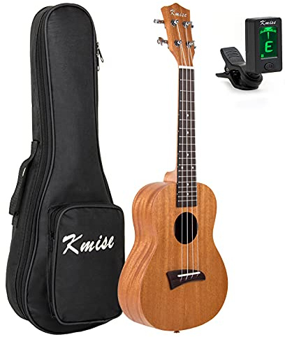 Kmise Konzert-Ukulele 58,4 cm Ukulele Hawaii Gitarre Mini Ukulele mit Tasche Tuner UK-6